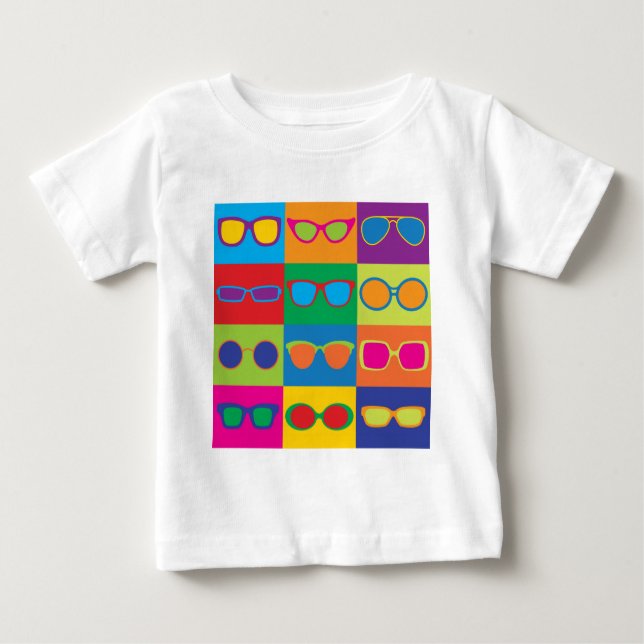 Camiseta Para Bebê Checkerboard Eyeglass (Frente)