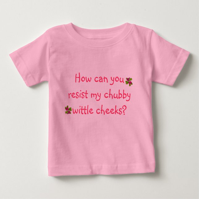 Camiseta Para Bebê Cheeks Chubby. (Frente)