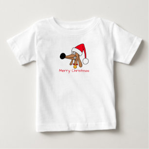 Camiseta Para Bebê Cheeky Dachshund Christmas Baby Fine Jersey Tee