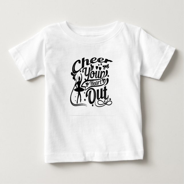 Camiseta Para Bebê  Cheer Your Heart Out Ballerina Tee (Frente)