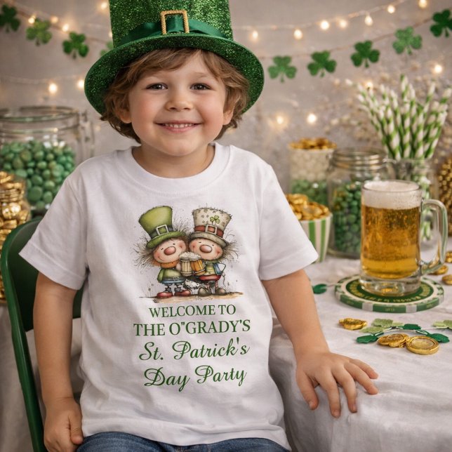 Camiseta Para Bebê Cheerful St. Patrick’s Day Party Illustration (Criador carregado)