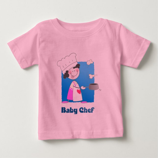Camiseta Para Bebê Chef de Bebê Cartoon Bonito (Frente)