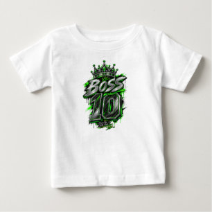 Camiseta Para Bebê Chefe 10 – Gráfico Streetwear Neon Verde