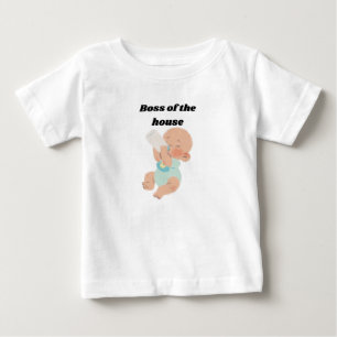 Camiseta Para Bebê 👑 Chefe da Casa - Engraçado Camisa-Bebê
