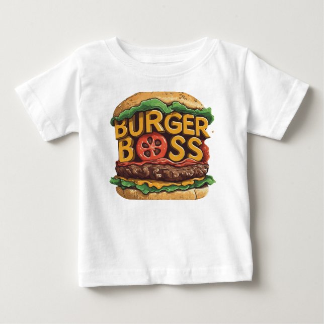 Camiseta Para Bebê chefe de hambúrguer (Frente)
