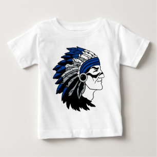 Camiseta Para Bebê Chefe do nativo americano com Headress vermelho