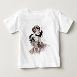 Camiseta Para Bebê Chefe indiano - lobo - lua - urso - Eagle
