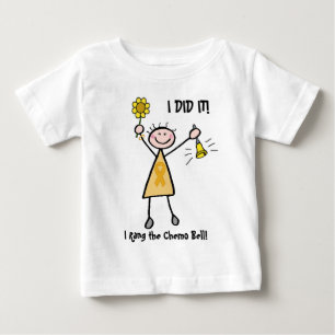 Camiseta Para Bebê Chemo Bell - fita do ouro do cancer da infância