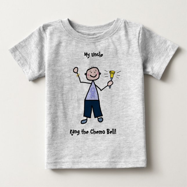 Camiseta Para Bebê Chemo Bell Man - Periwinkle Ribbon Stomach Cancer (Frente)