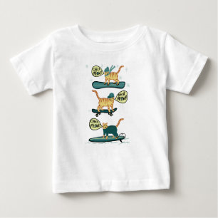 Camiseta Para Bebê Cheque Meowt! Tabuleiro de Surf de skate Snowboard