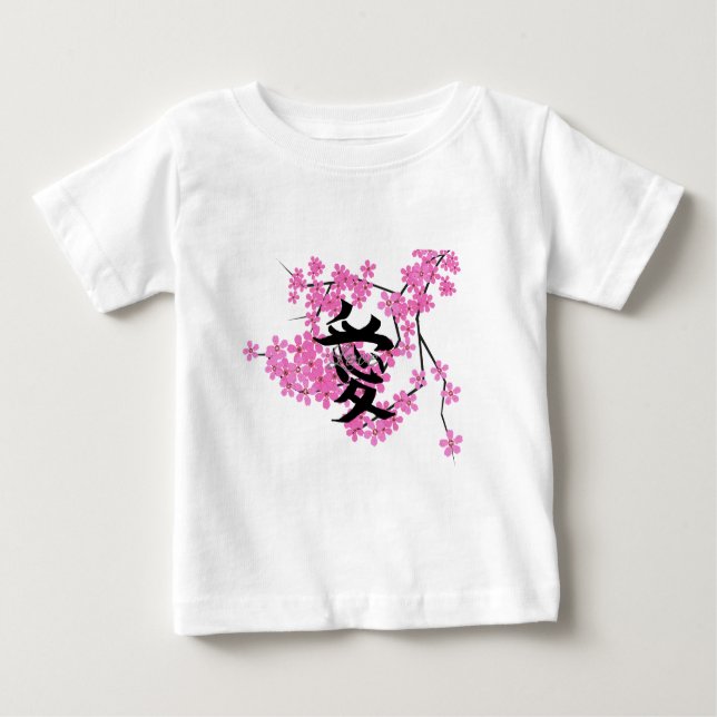 Camiseta Para Bebê Cherry Blossom Design - Kids T-shirt (Frente)
