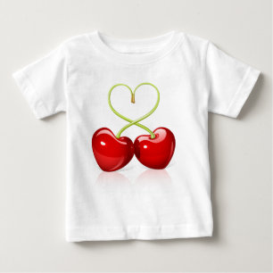 Camiseta Para Bebê Cherry Heart