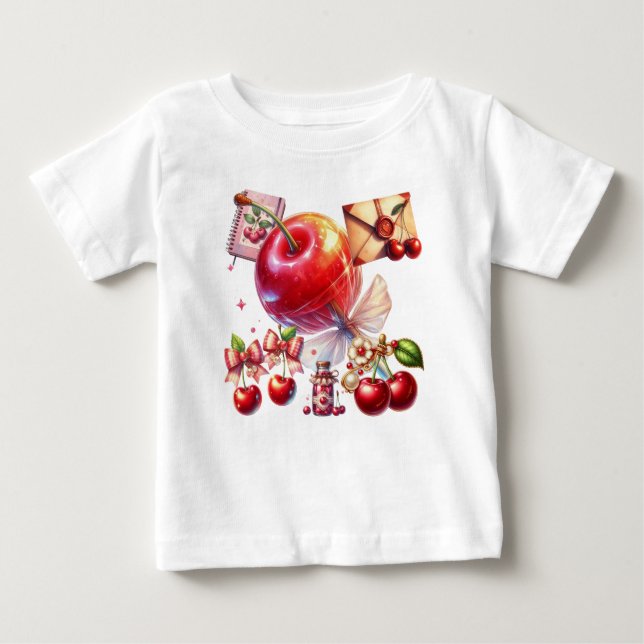 Camiseta Para Bebê Cherry Pop (Frente)