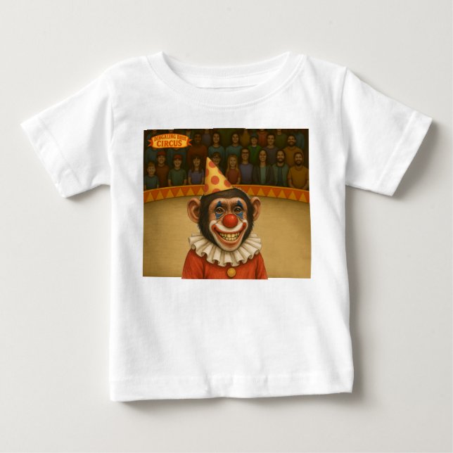 Camiseta Para Bebê Chester o palhaço chimpanzé (Frente)
