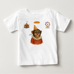 Camiseta Para Bebê Chester o palhaço chimpanzé