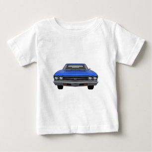 Camiseta Para Bebê Chevelle 1969 SS: Revestimento azul