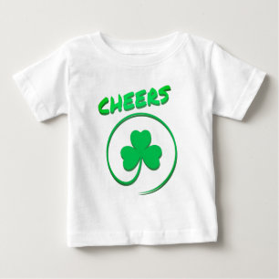 Camiseta Para Bebê Chever Shamrock Dia de São Patrício Verde irland