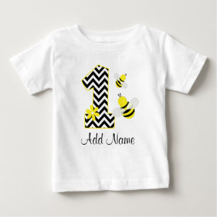 Camiseta Para Bebê Chevron de primeiro aniversario de Abelhas Persona