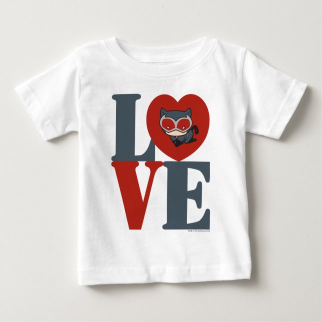 Camiseta Para Bebê Chibi CatWomen LOVE (Frente)
