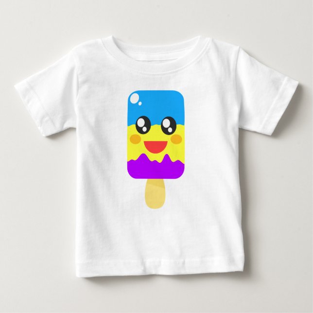 Camiseta Para Bebê Chibi Cute Ice Lolly Popsicle (Frente)