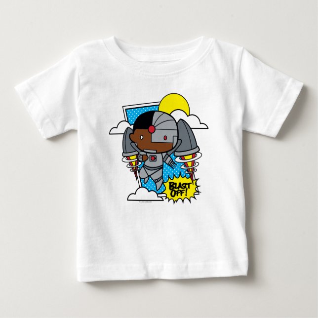 Camiseta Para Bebê Chibi Cyborg Desliga! (Frente)
