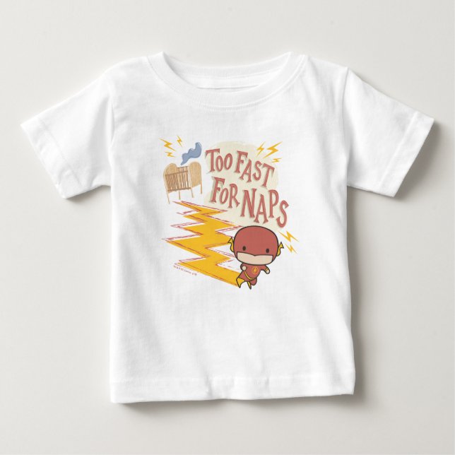 Camiseta Para Bebê Chibi Flash | Rápido Demasiado Para Soneca (Frente)