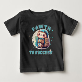 Camiseta Para Bebê Chibi Kawaii Sloth Name Ano escolar nas costas