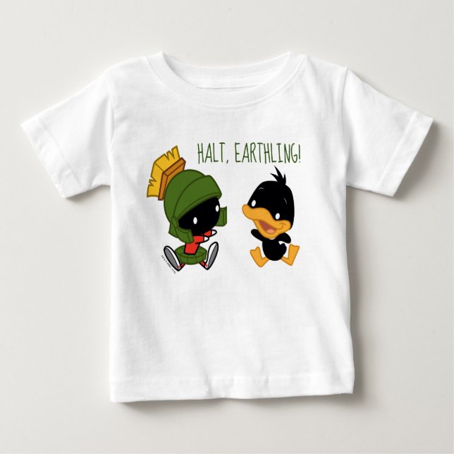 Camiseta Para Bebê Chibi MARVIN THE MARTIAN™ & DAFFY DUCK™ (Frente)