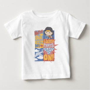Camiseta Para Bebê Chibi Wonder Woman Eu Tenho Minhas Calças Sassosas