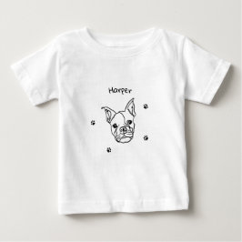 Camiseta Para Bebê Chic French Bulldog Line Art: Edite seu texto