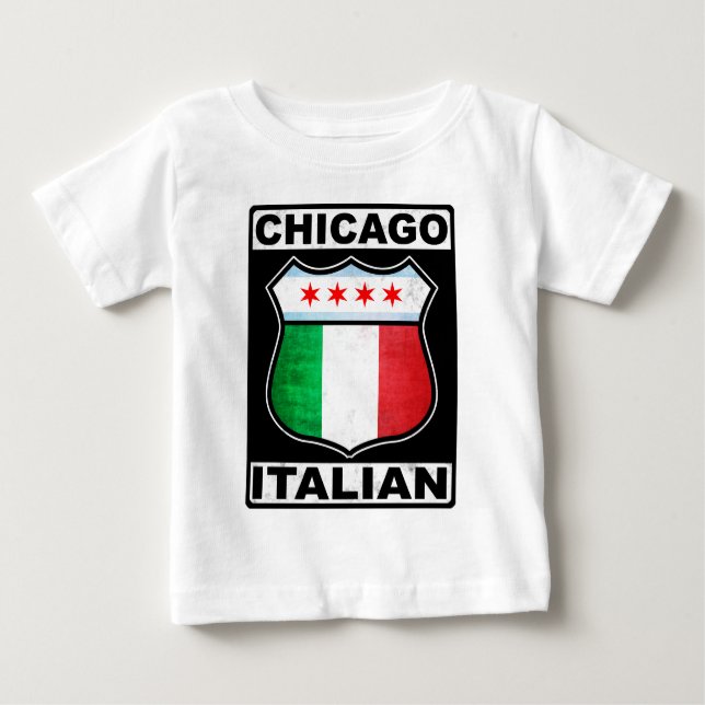 Camiseta Para Bebê Chicago Italiano Americano (Frente)