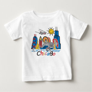 Camiseta Para Bebê Chicago Kids Skyline