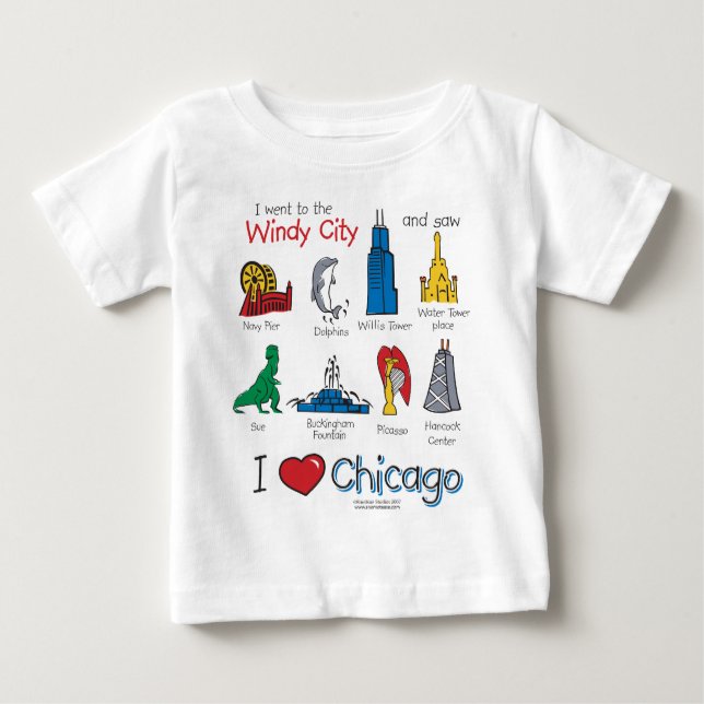 Camiseta Para Bebê Chicago--Miúdo-Ícone-NOVO [Co (Frente)