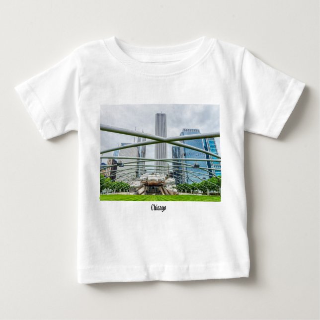 Camiseta Para Bebê Chicago Pritzker Pavilion Baby T-Shirt (Frente)