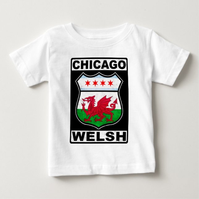 Camiseta Para Bebê Chicago Welsh American (Frente)