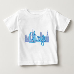 Camiseta Para Bebê Chicago Windy City Skyline