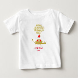 Camiseta Para Bebê Chick in Nest First Christmas