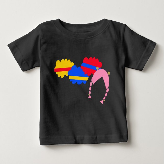 Camiseta Para Bebê Chicky, Cha-Cha, Boom, Lya-Lya (Frente)