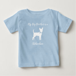 Camiseta Para Bebê Chihuahua Dog Chá de fraldas Blue Boy