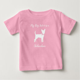 Camiseta Para Bebê Chihuahua Dog Chá de fraldas Rosa