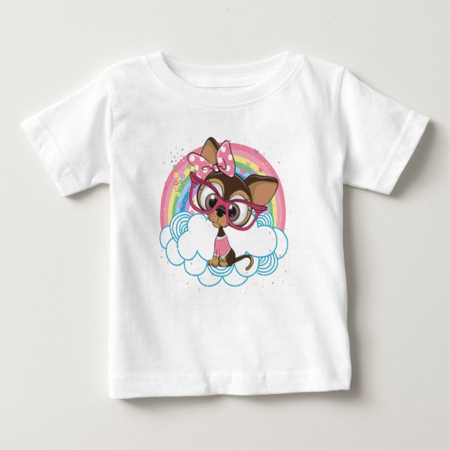 Camiseta Para Bebê Chihuahua Dog Presente para Meninas (Frente)
