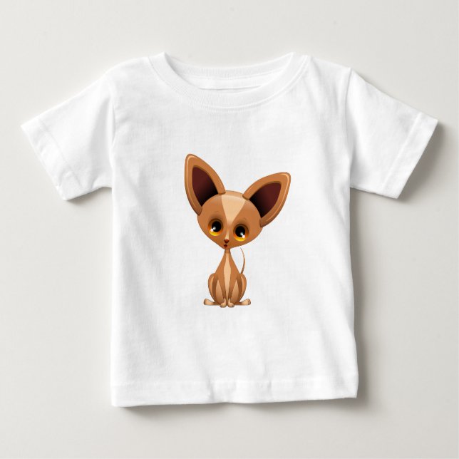 Camiseta Para Bebê Chihuahua Puppy Dog Cartoon (Frente)