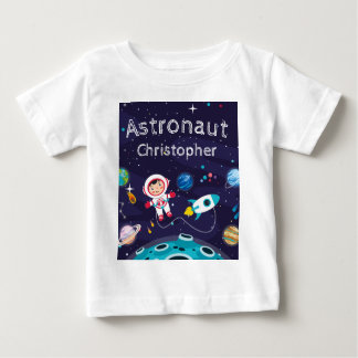 Camiseta Para Bebê  child on the moon, monogrammed name