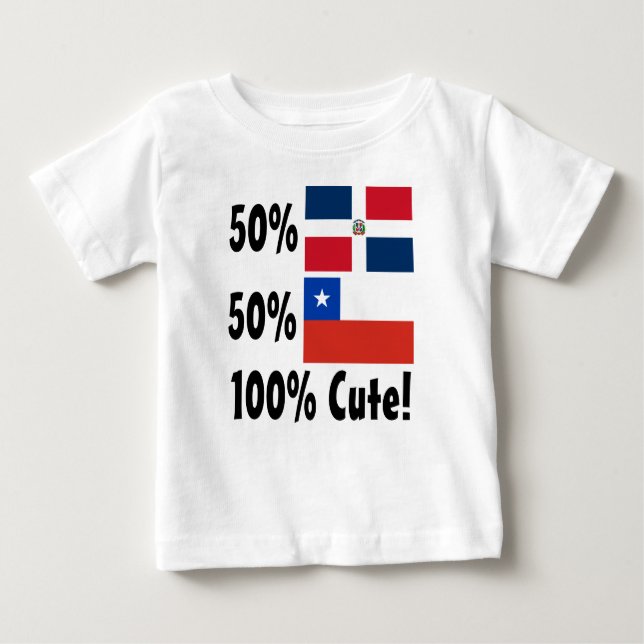 Camiseta Para Bebê Chileno 100% do Dominican 50% de 50% bonito (Frente)