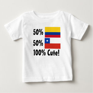 Camiseta Para Bebê Chileno colombiano 100% de 50% 50% bonito