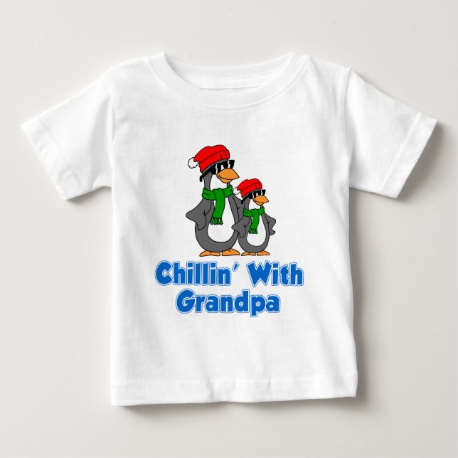 Camiseta Para Bebê Chillin' Com Avô (Frente)
