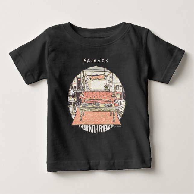Camiseta Para Bebê Chillin' com FRIENDS™ Cartoon (Frente)