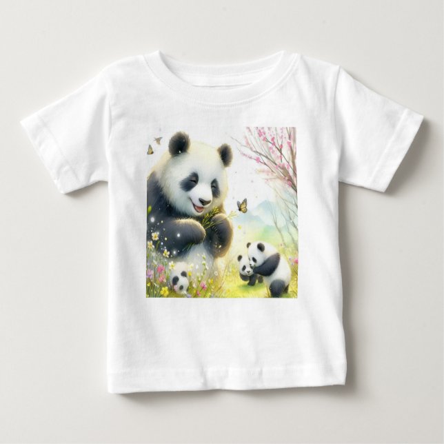 Camiseta Para Bebê Chillin' com Pandas (Frente)