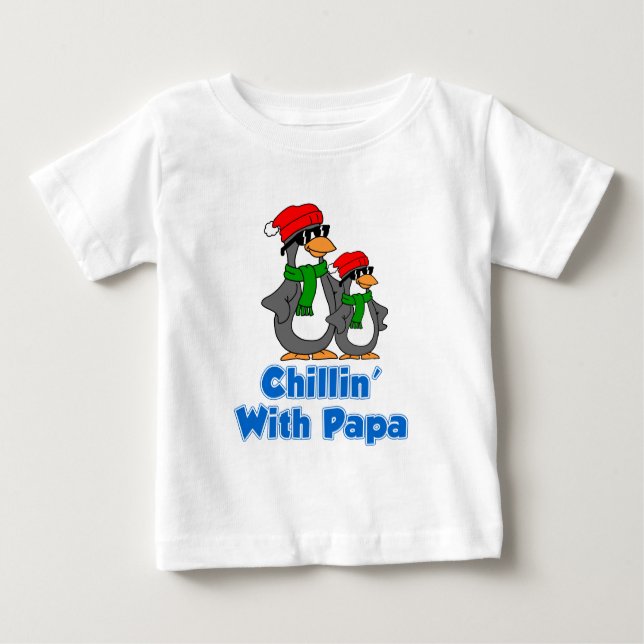 Camiseta Para Bebê Chillin com Papa (Frente)