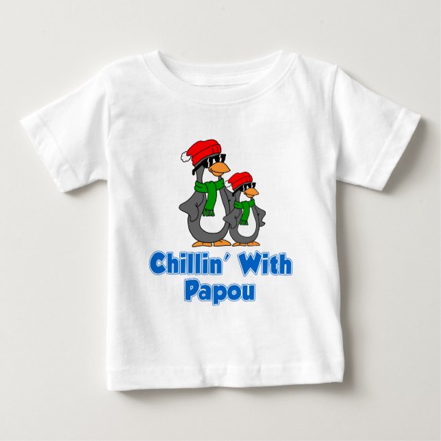 Camiseta Para Bebê Chillin com Papou (Frente)